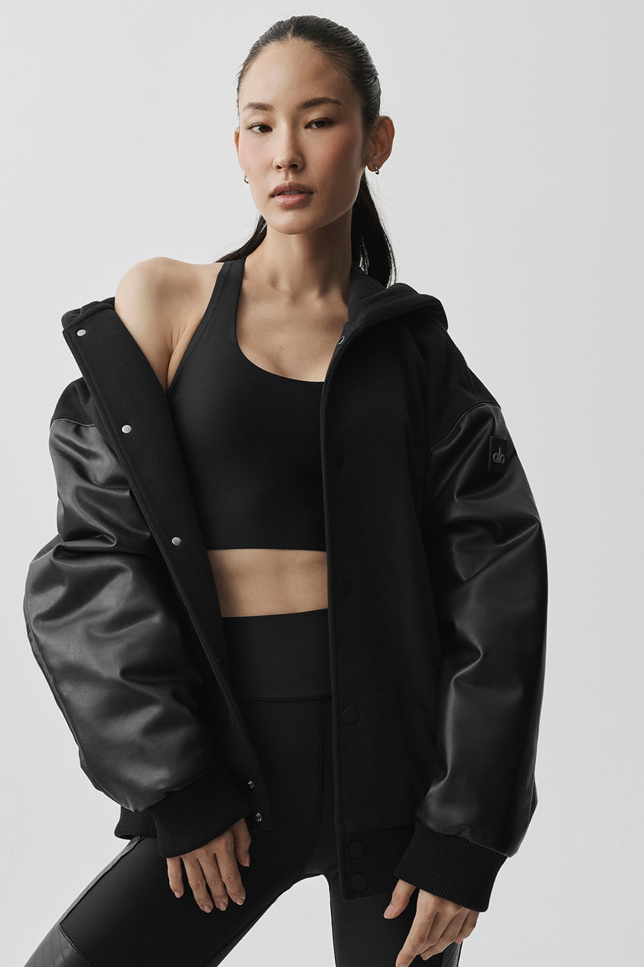 Select Hooded Bomber Jacket - Black — photo 3