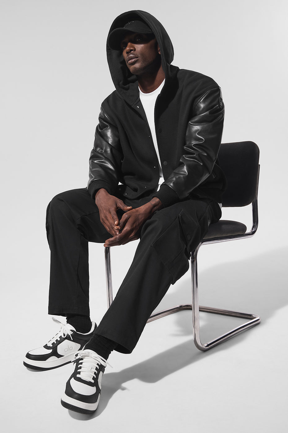 Select Hooded Bomber Jacket - Black — photo 4