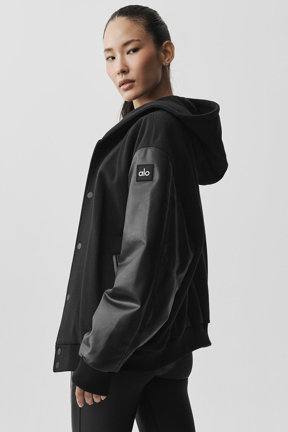 Select Hooded Bomber Jacket - Black — photo 4