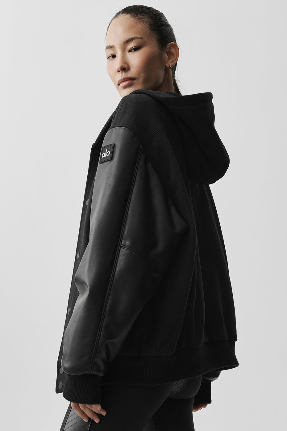 Select Hooded Bomber Jacket - Black — photo 2
