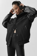 Select Hooded Bomber Jacket - Black — photo 1