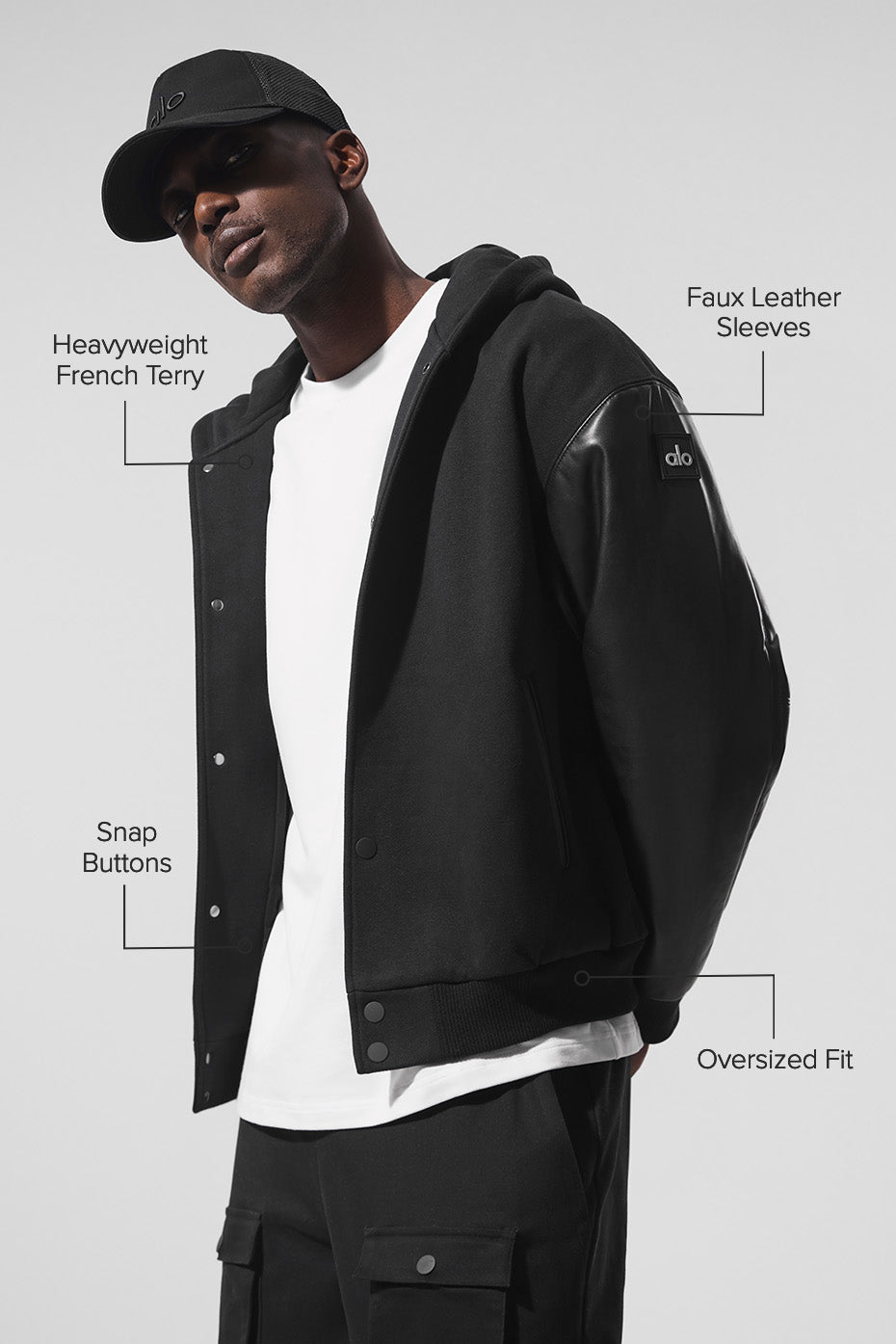 Select Hooded Bomber Jacket - Black — photo 2