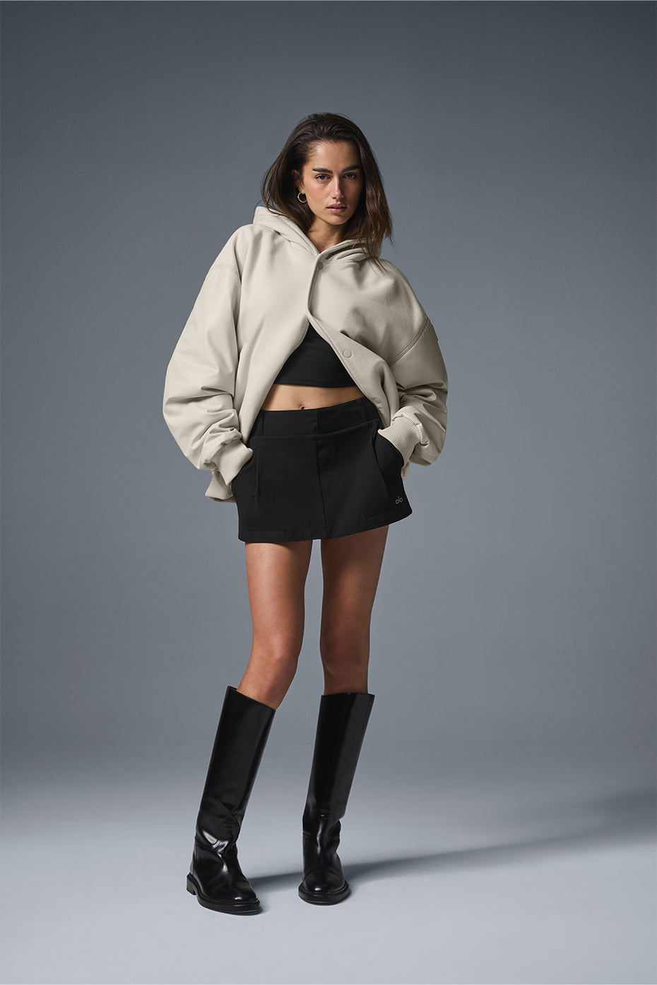 Select Hooded Bomber Jacket - Bone — photo 3