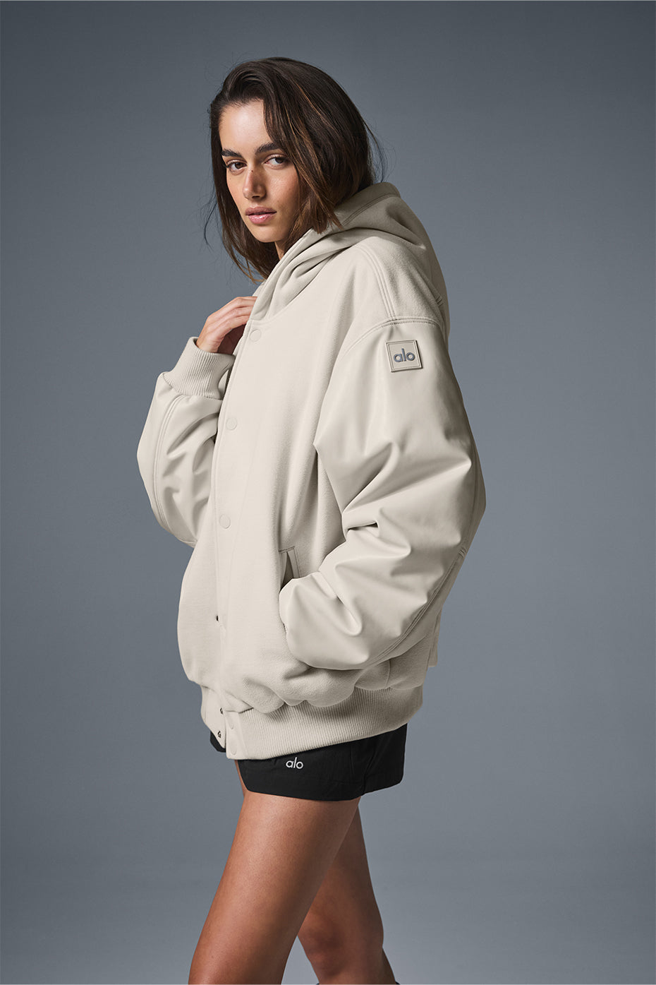Select Hooded Bomber Jacket - Bone — photo 2