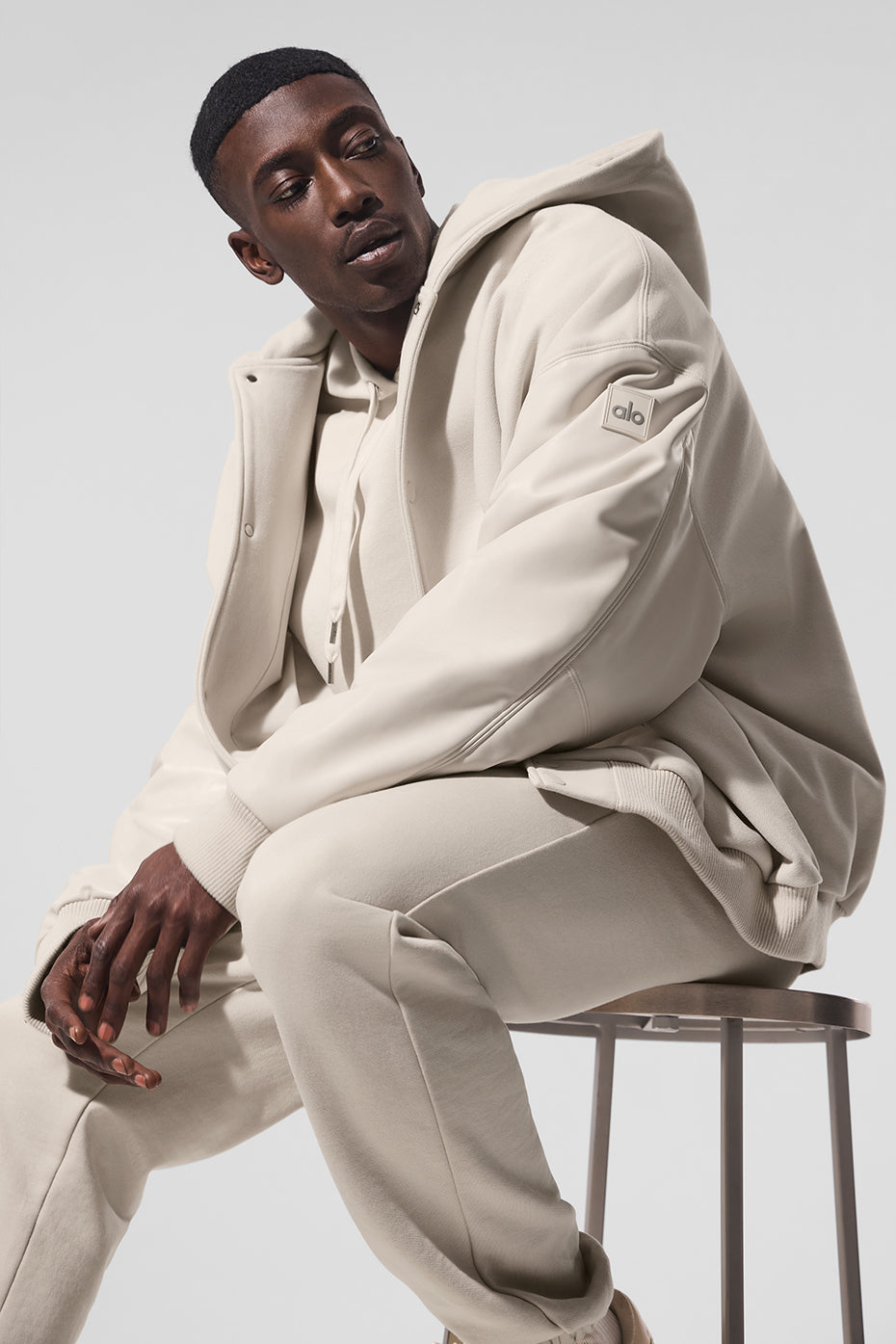 Select Hooded Bomber Jacket - Bone — photo 4