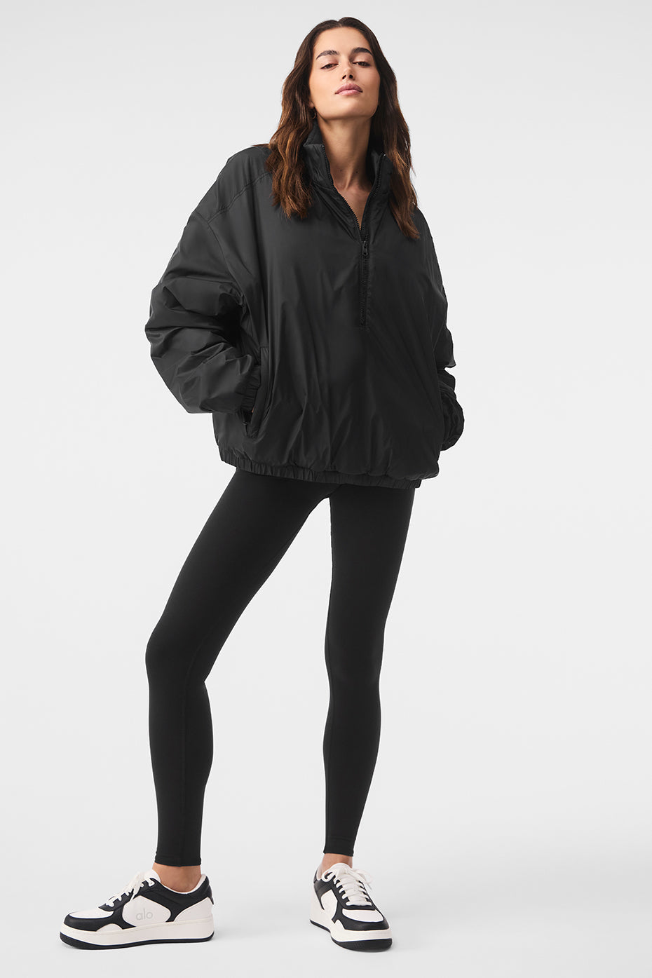 Latitude Light Weight 1/2 Zip Pullover Jacket - Black — photo 1
