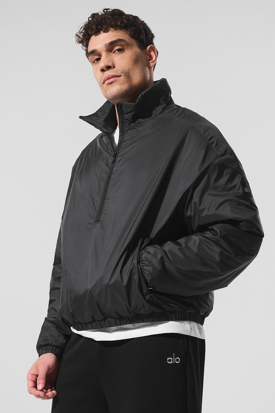 Latitude Light Weight 1/2 Zip Pullover Jacket - Black — photo 1