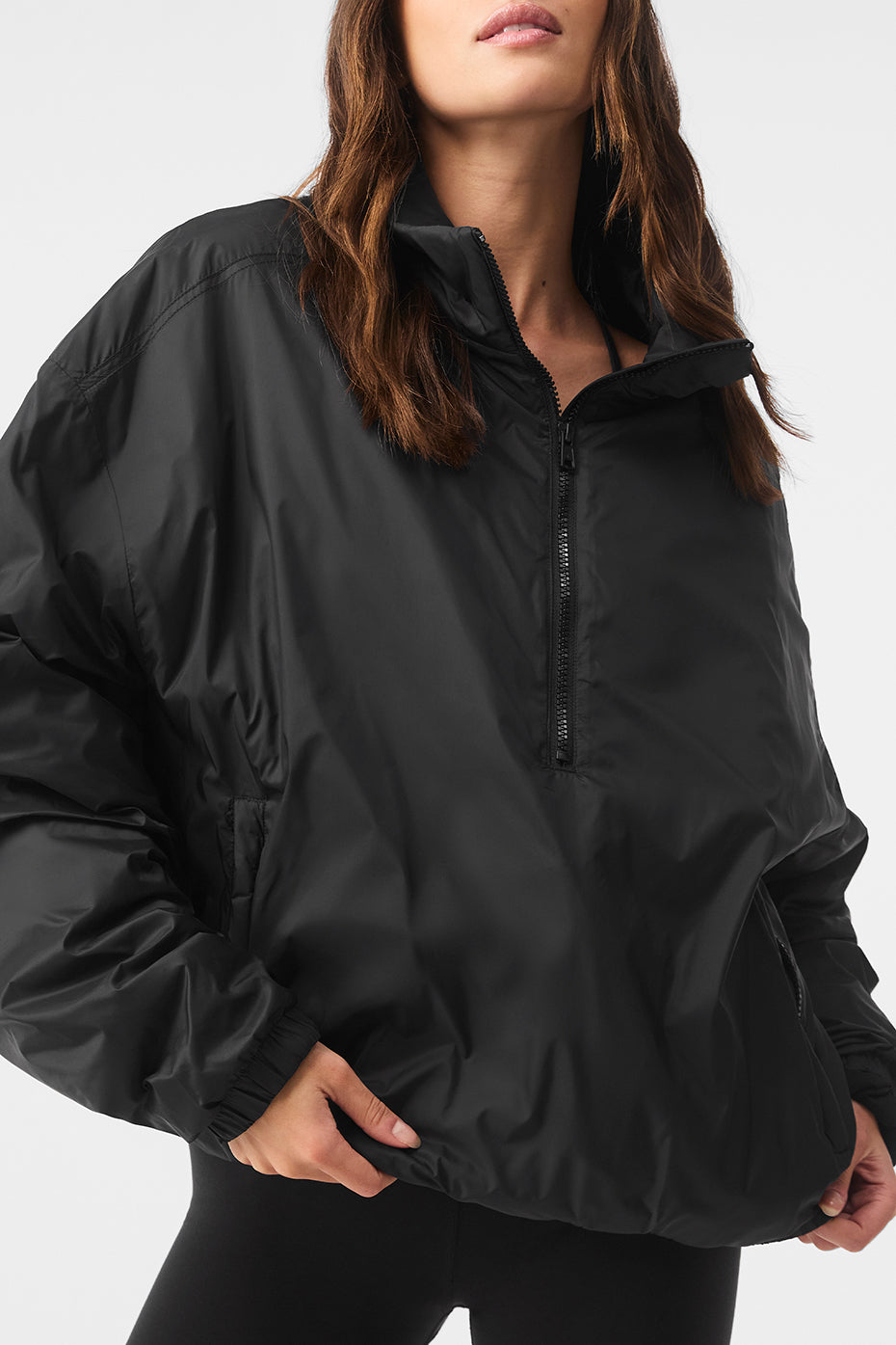 Latitude Light Weight 1/2 Zip Pullover Jacket - Black — photo 3