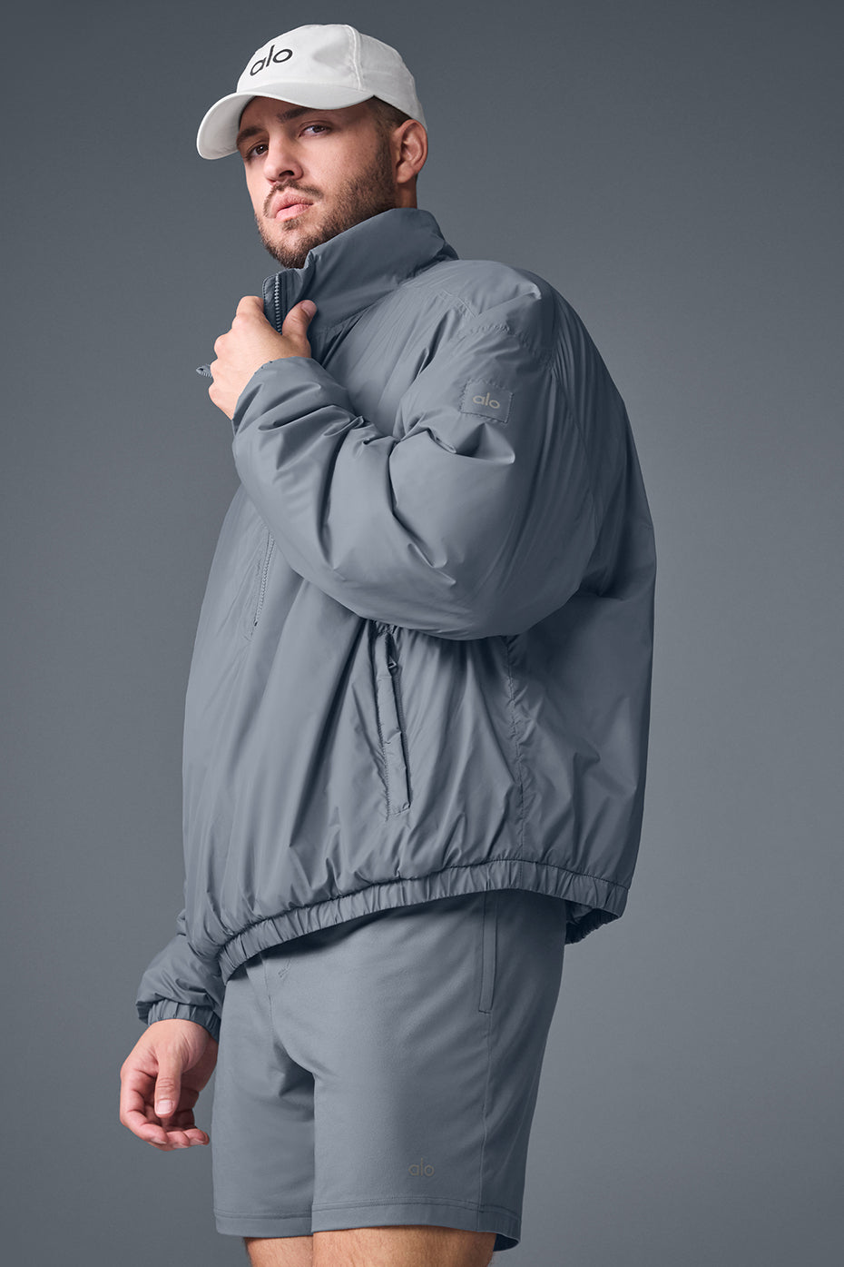 Latitude Light Weight 1/2 Zip Pullover Jacket - Steel Grey — photo 3
