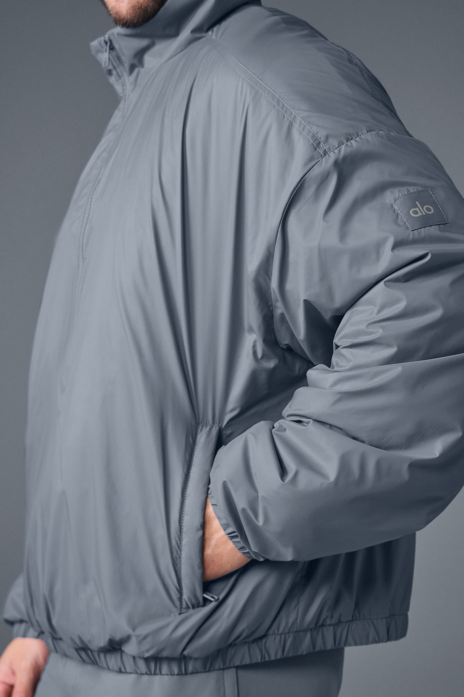 Latitude Light Weight 1/2 Zip Pullover Jacket - Steel Grey — photo 4