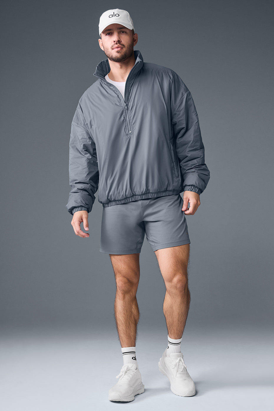 Latitude Light Weight 1/2 Zip Pullover Jacket - Steel Grey — photo 5