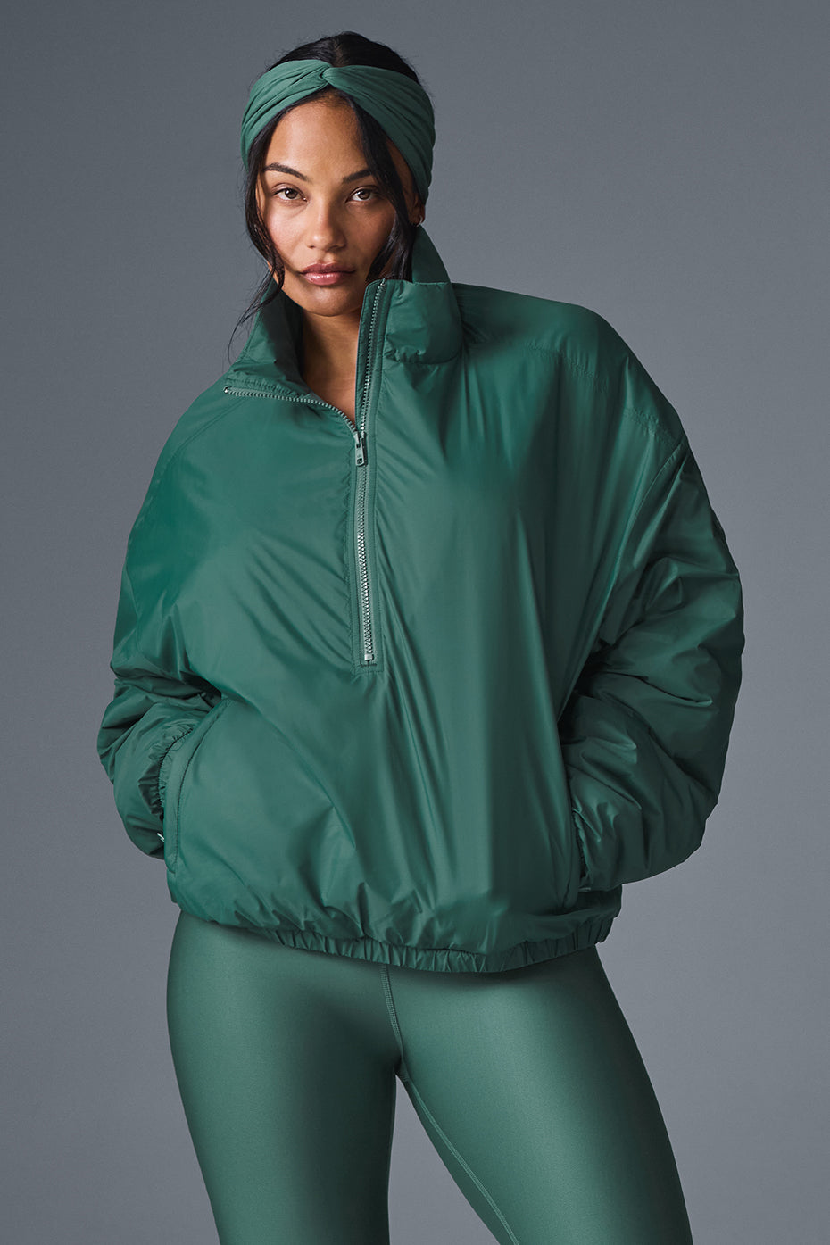 Latitude Light Weight 1/2 Zip Pullover Jacket - Winter Ivy — photo 1