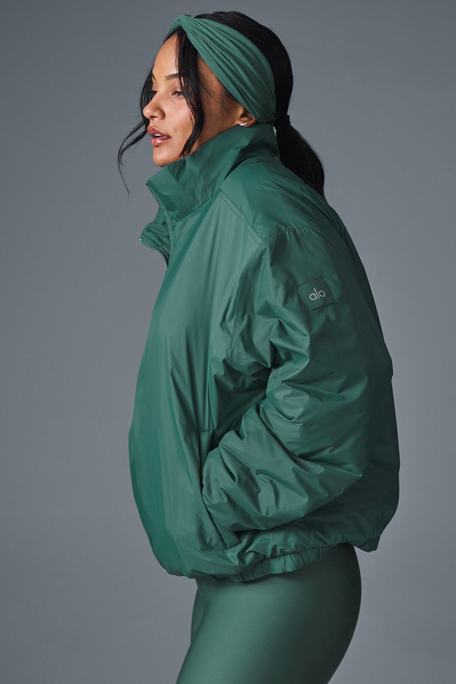 Latitude Light Weight 1/2 Zip Pullover Jacket - Winter Ivy — photo 3