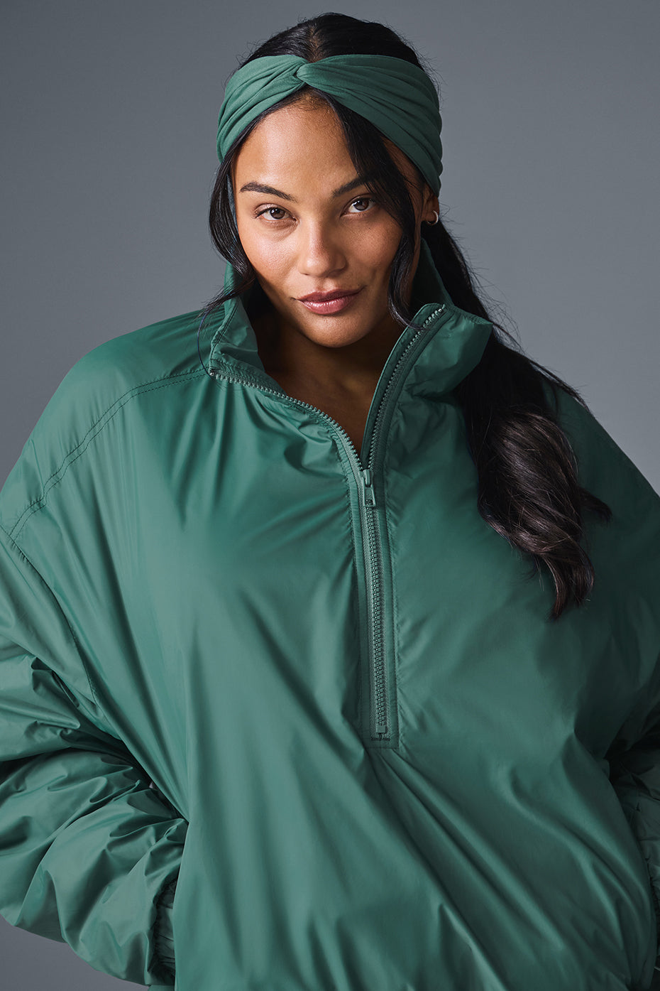 Latitude Light Weight 1/2 Zip Pullover Jacket - Winter Ivy — photo 4