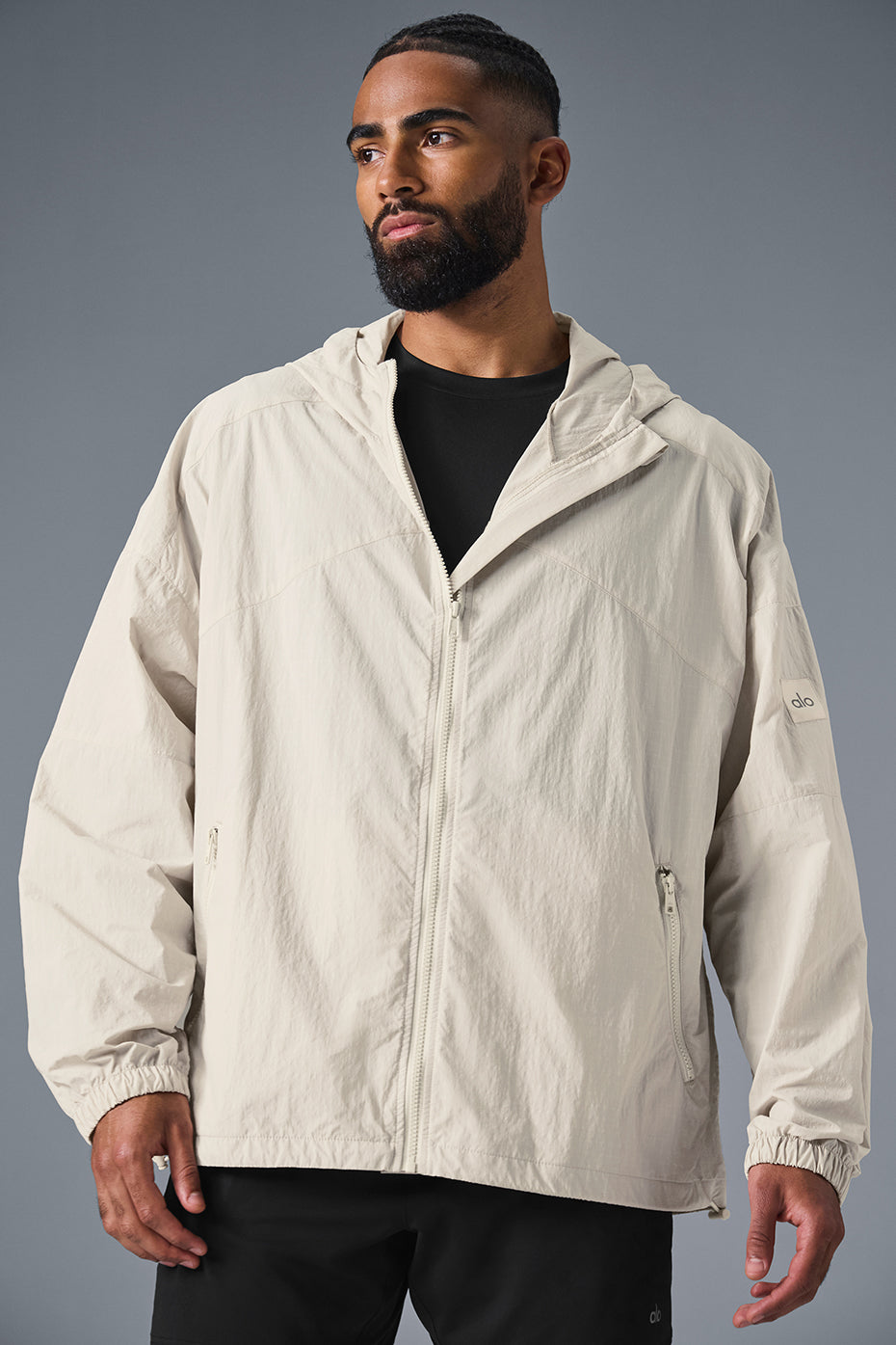 Vantage Nylon Ripstop Track Jacket - Bone — photo 1