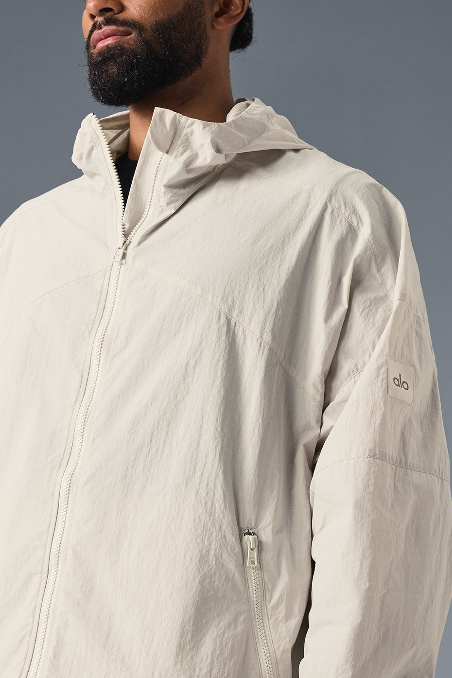 Vantage Nylon Ripstop Track Jacket - Bone — photo 3