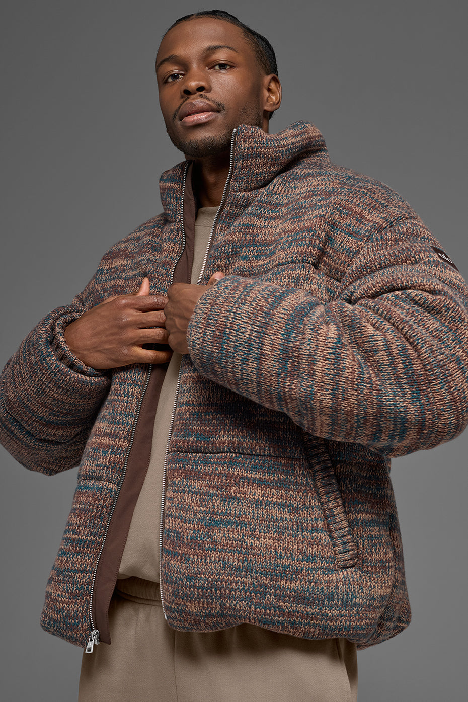 Stage Sweater Puffer - Brown Multi — photo 4
