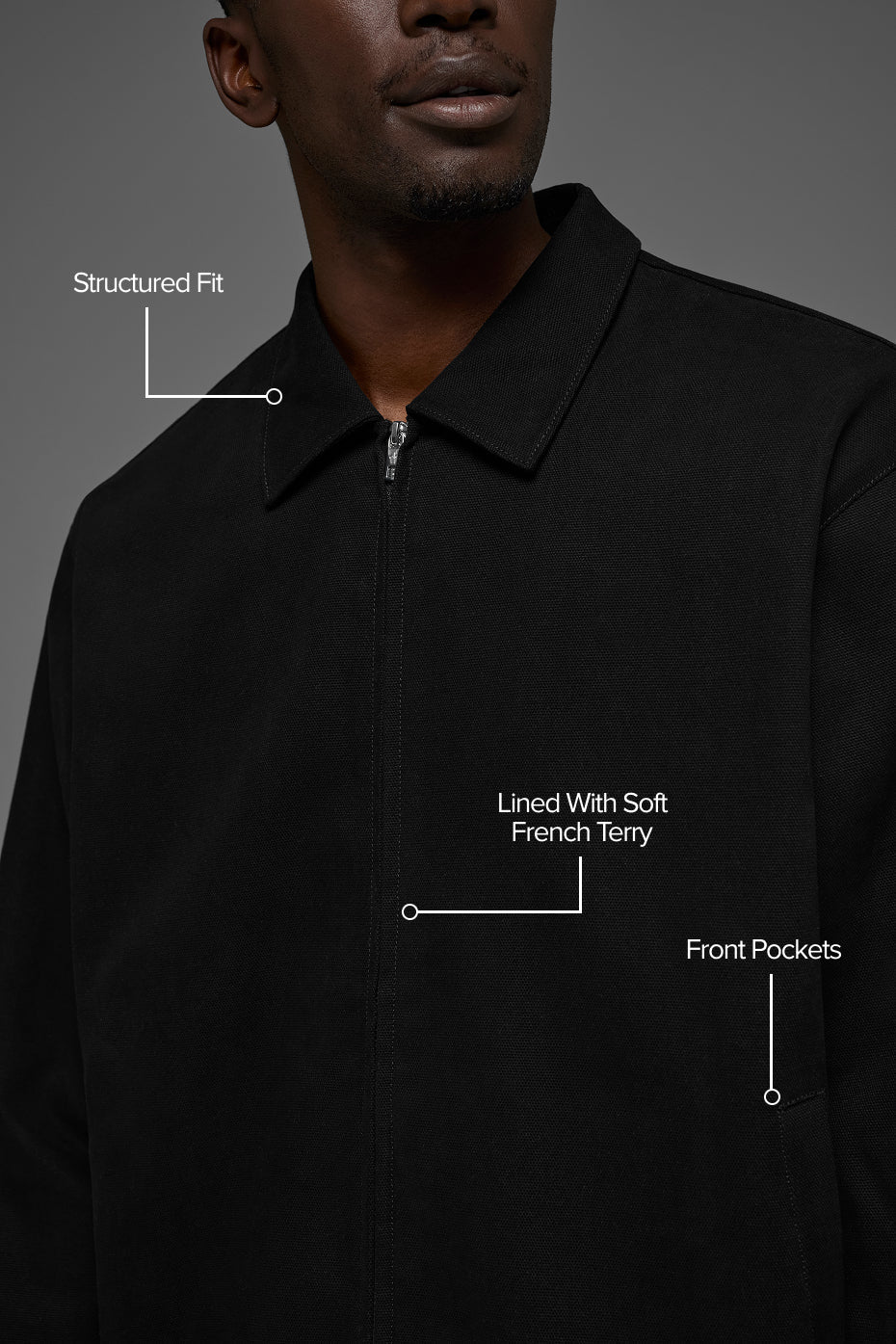 Cotton Canvas Coaches Jacket - Black — photo 2