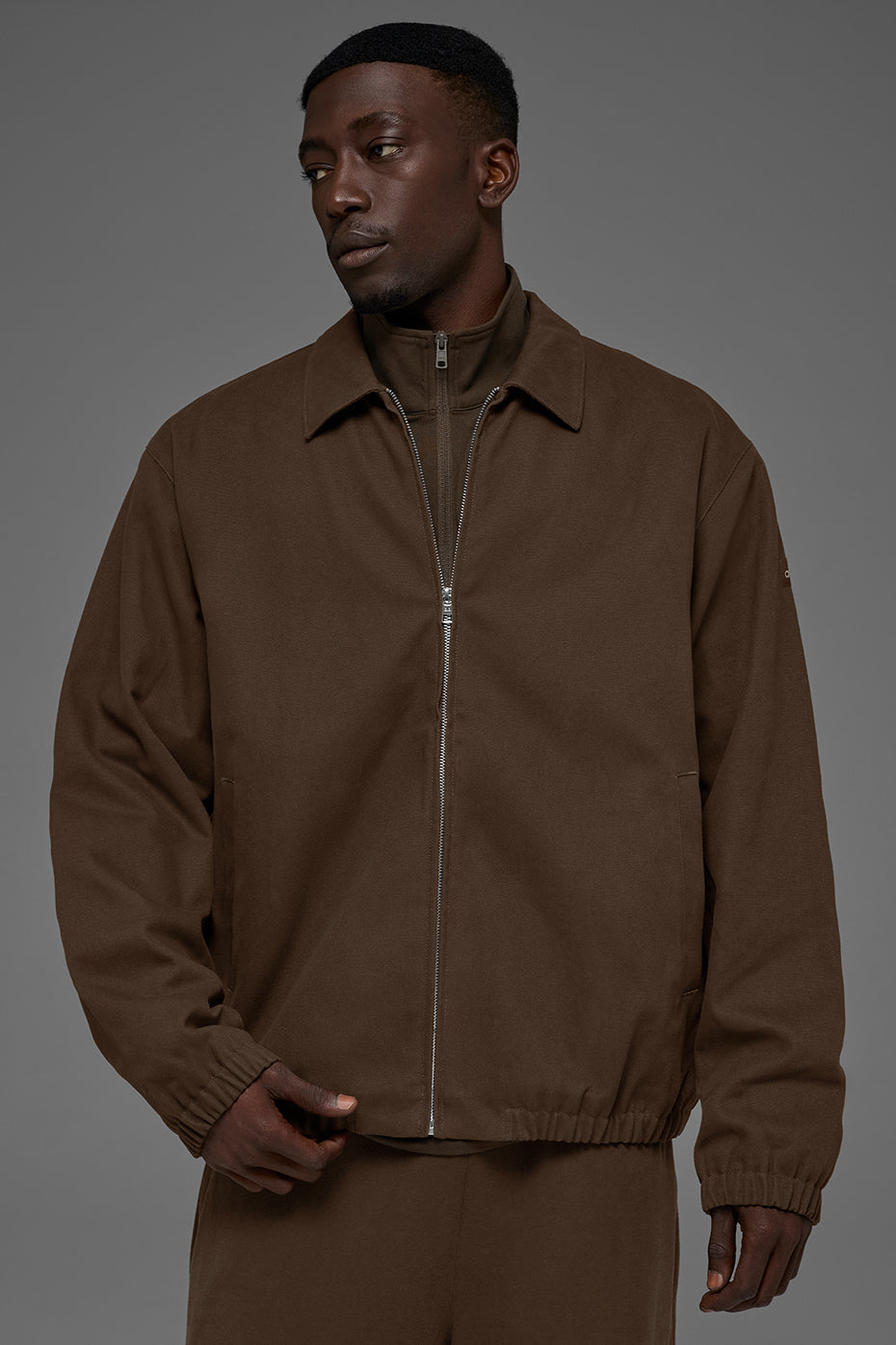 Cotton Canvas Coaches Jacket - Espresso — photo 4