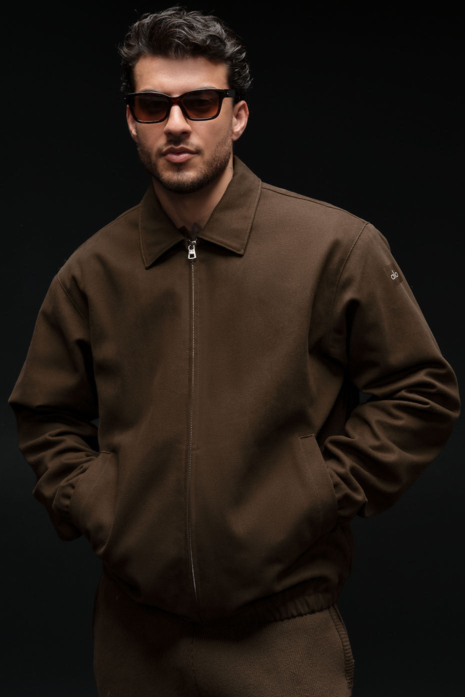 Cotton Canvas Coaches Jacket - Espresso — photo 1