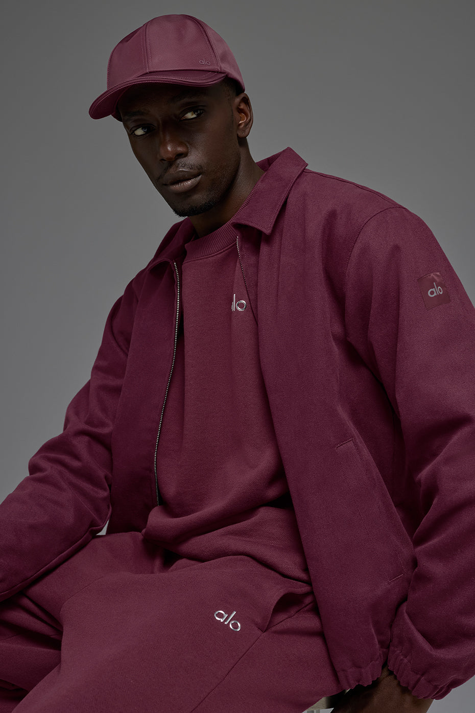 Cotton Canvas Coaches Jacket - Burgundy — photo 6