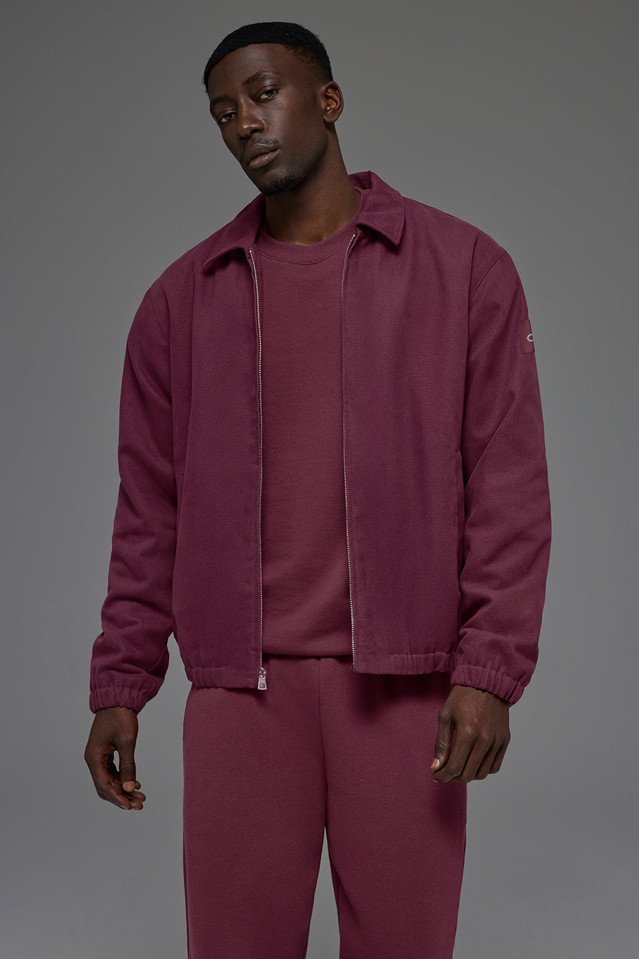 Cotton Canvas Coaches Jacket - Burgundy — photo 3