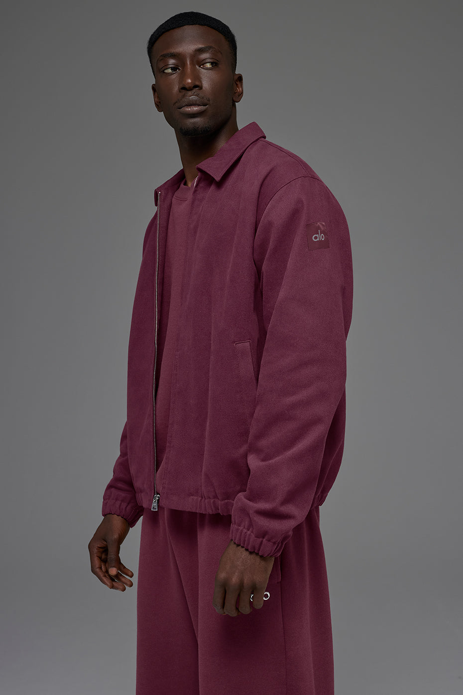 Cotton Canvas Coaches Jacket - Burgundy — photo 5