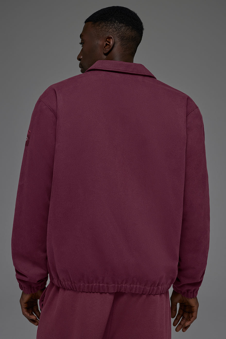 Cotton Canvas Coaches Jacket - Burgundy — photo 4