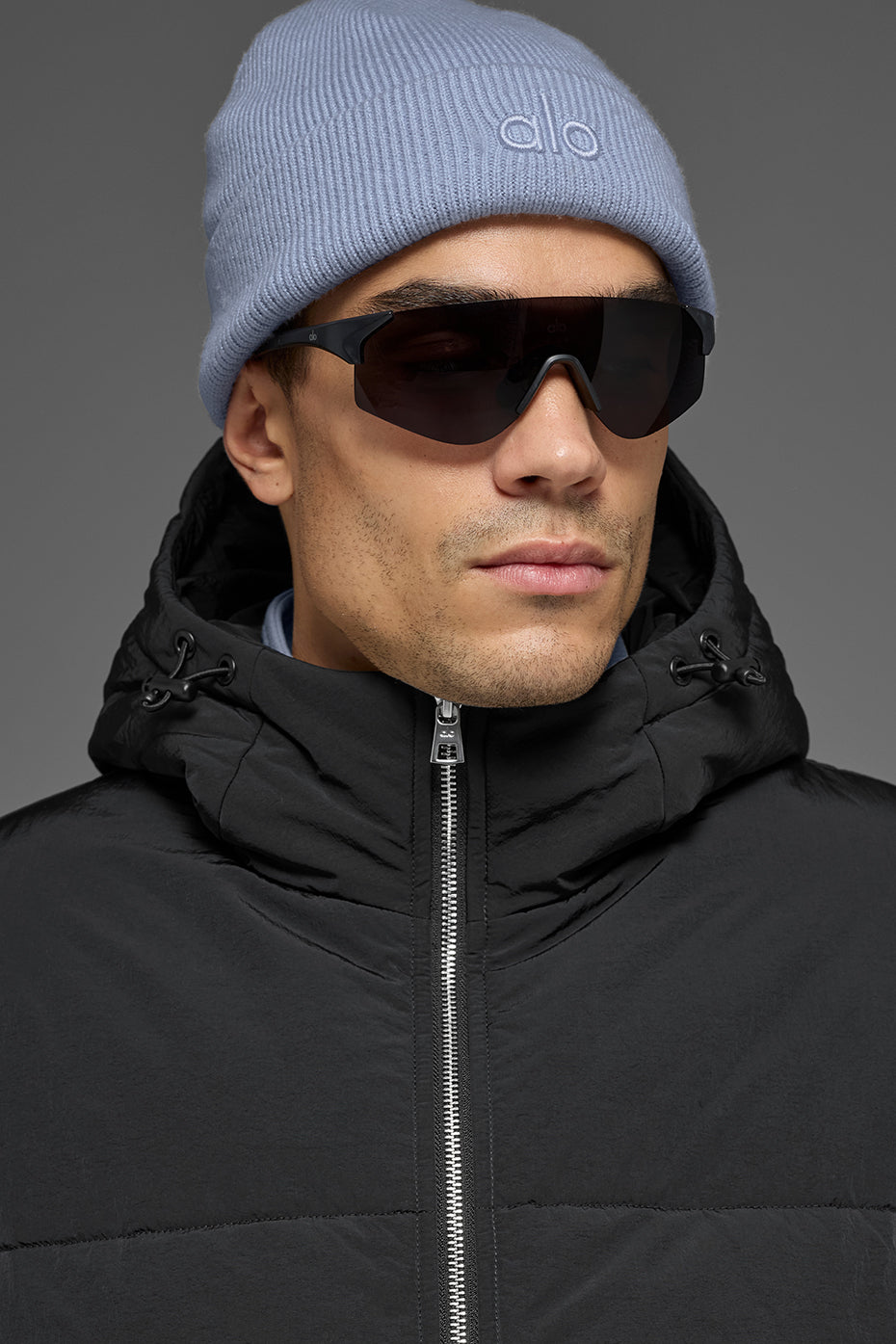 Crinkle Nylon Hooded Stage Puffer - Black — photo 4