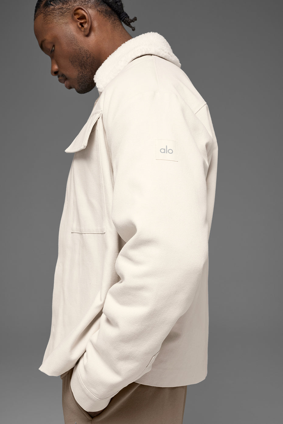 Canvas Utility Shacket - Bone — photo 3