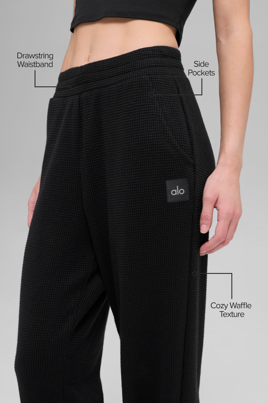 Waffle Weekend Escape Jogger - Black — photo 2