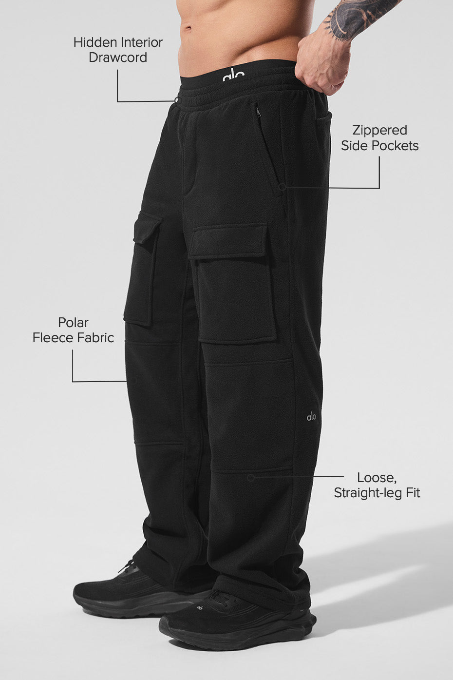 Polar Fleece Ridge Cargo Pants - Black — photo 2