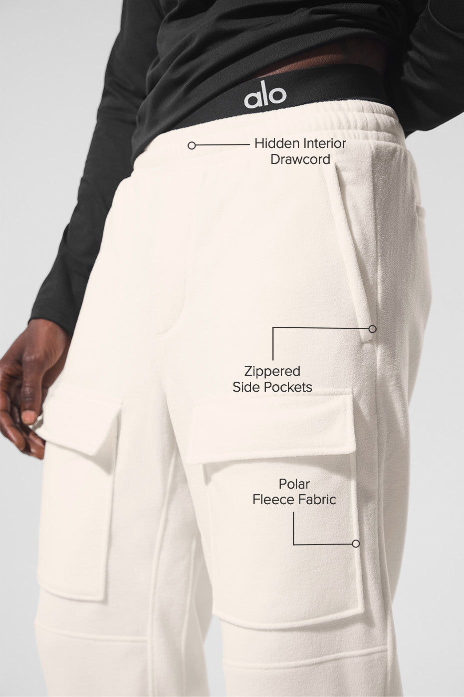 Polar Fleece Ridge Cargo Pants - Ivory — photo 2