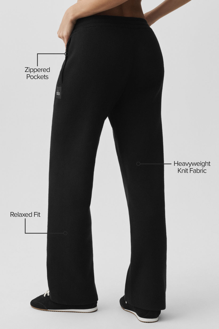 Scholar Straight Leg Sweatpant - Black — photo 2