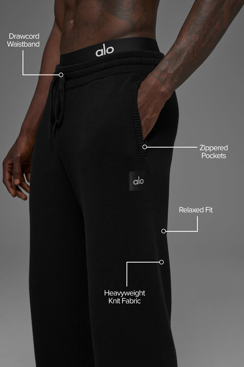 Scholar Straight Leg Sweatpant - Black — photo 2