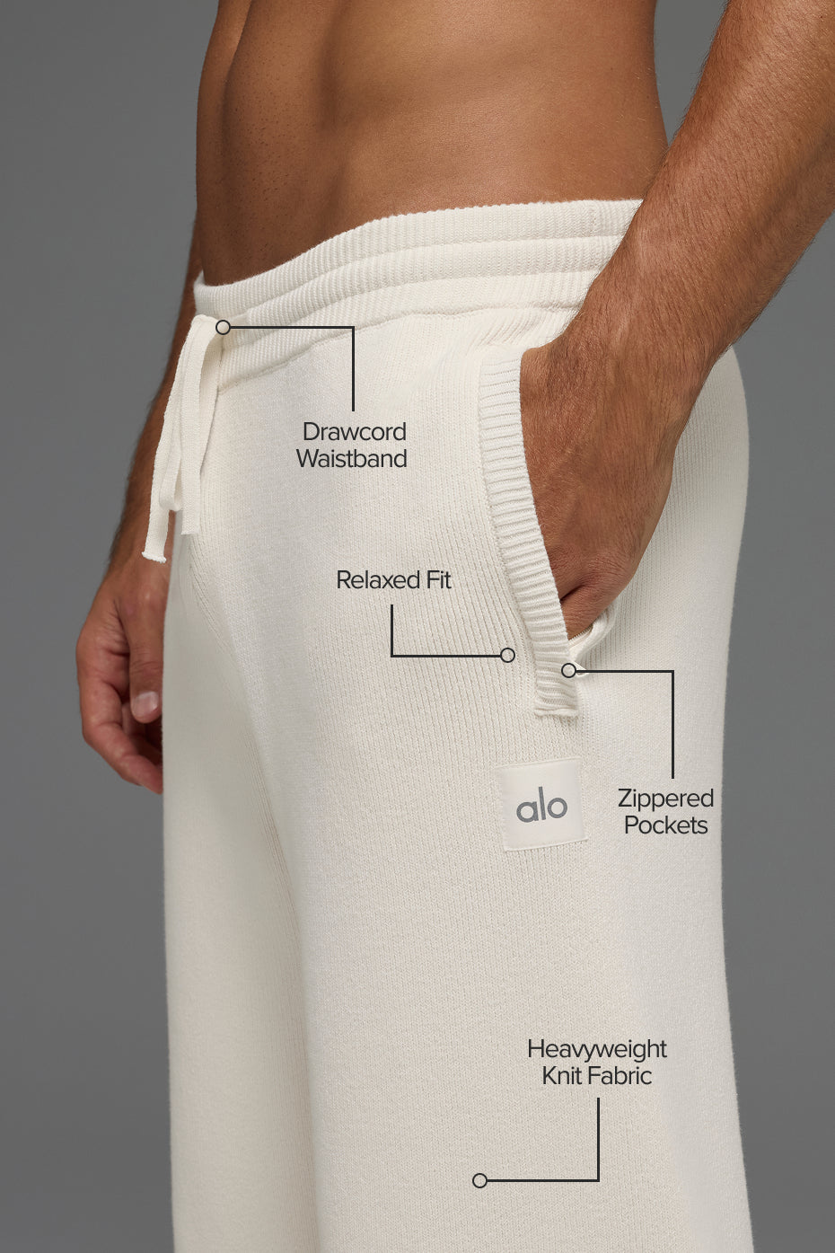 Scholar Straight Leg Sweatpant - Ivory — photo 2