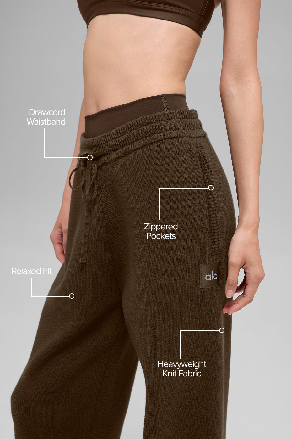 Scholar Straight Leg Sweatpant - Espresso — photo 2