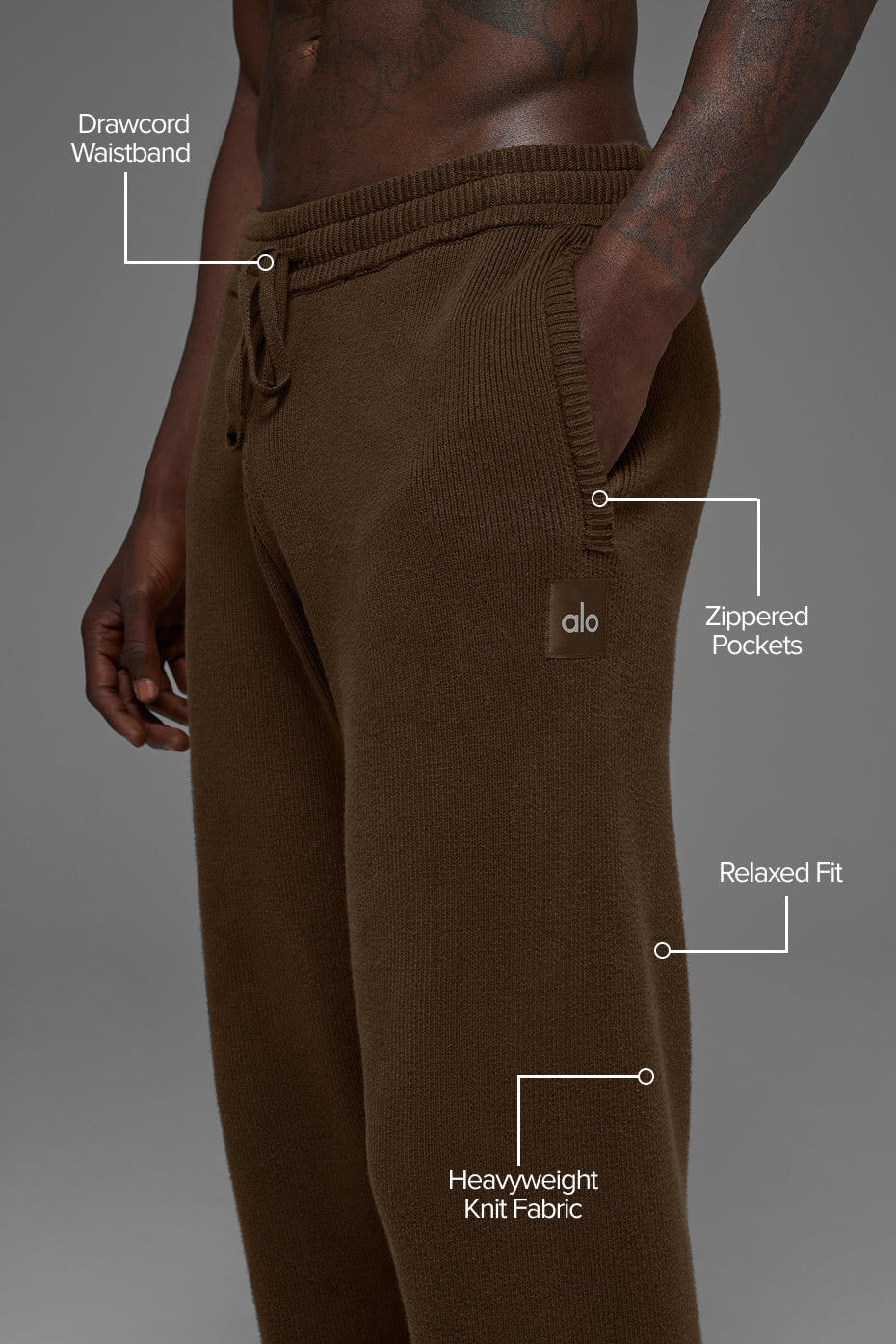 Scholar Straight Leg Sweatpant - Espresso — photo 2