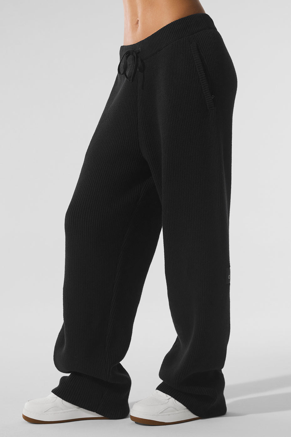 Domain Rib Knit Sweatpant - Black — photo 1