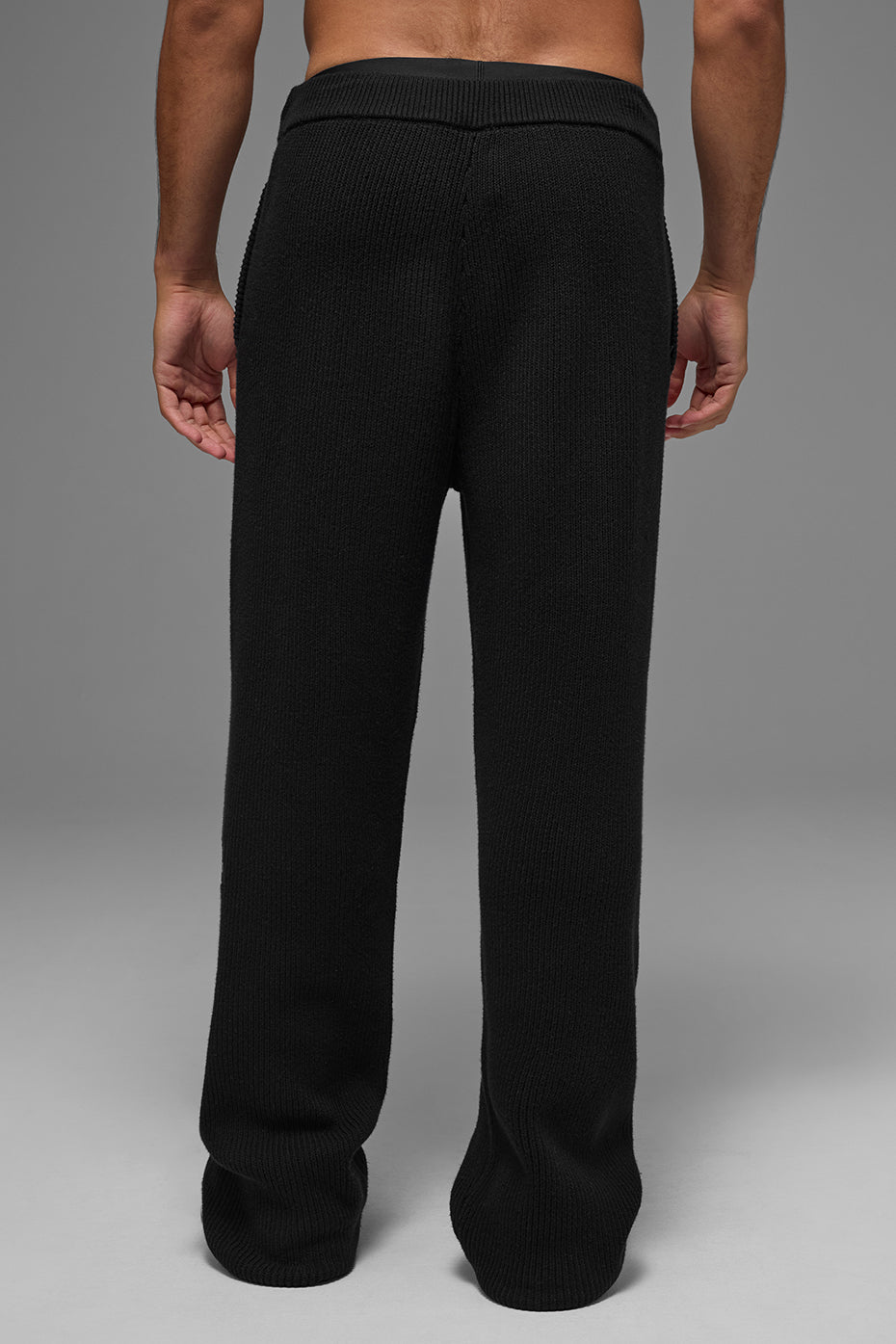 Domain Rib Knit Sweatpant - Black — photo 3