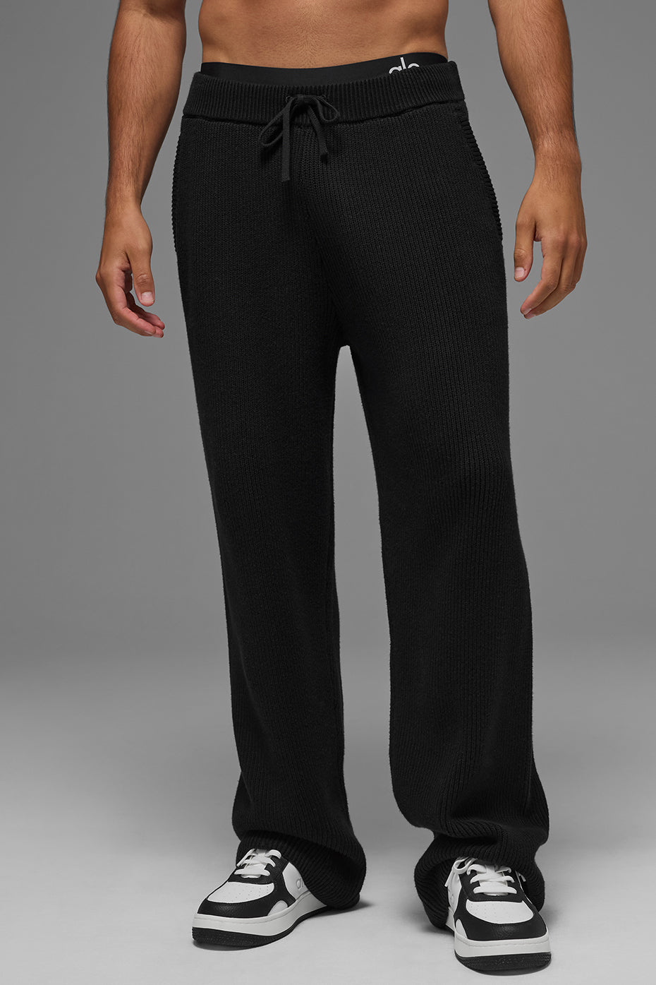 Domain Rib Knit Sweatpant - Black — photo 1