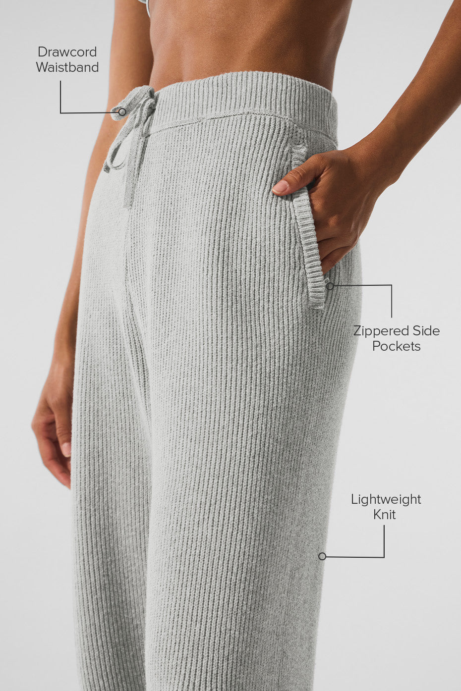 Domain Rib Knit Sweatpant - Athletic Heather Grey — photo 2