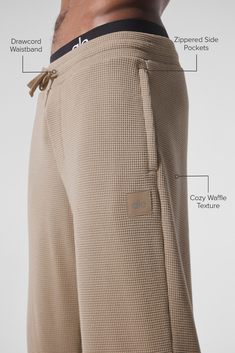 Elevate Waffle Straight Leg Pant - Gravel — photo 2