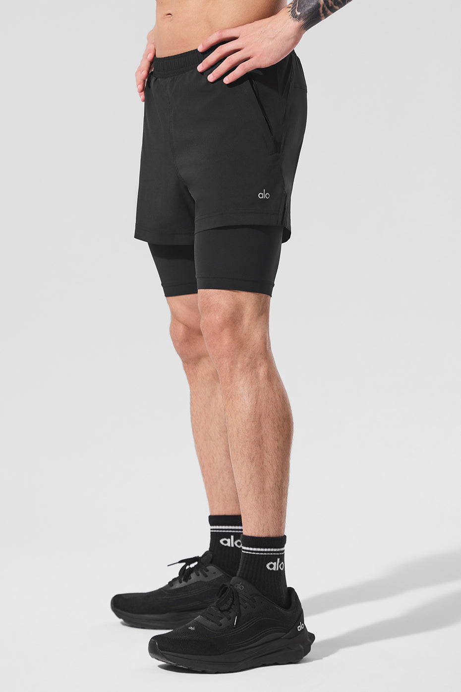 5" Revival 2-In-1 Short - Black/Black — photo 3