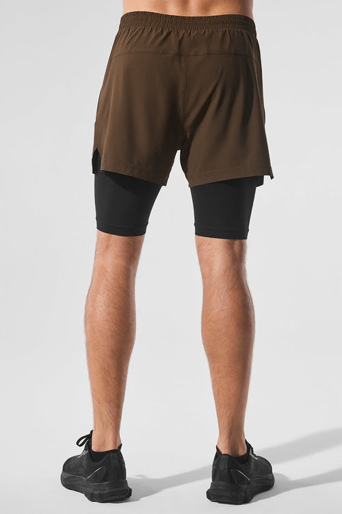 5" Revival 2-in-1 Short - Espresso/Black — photo 2