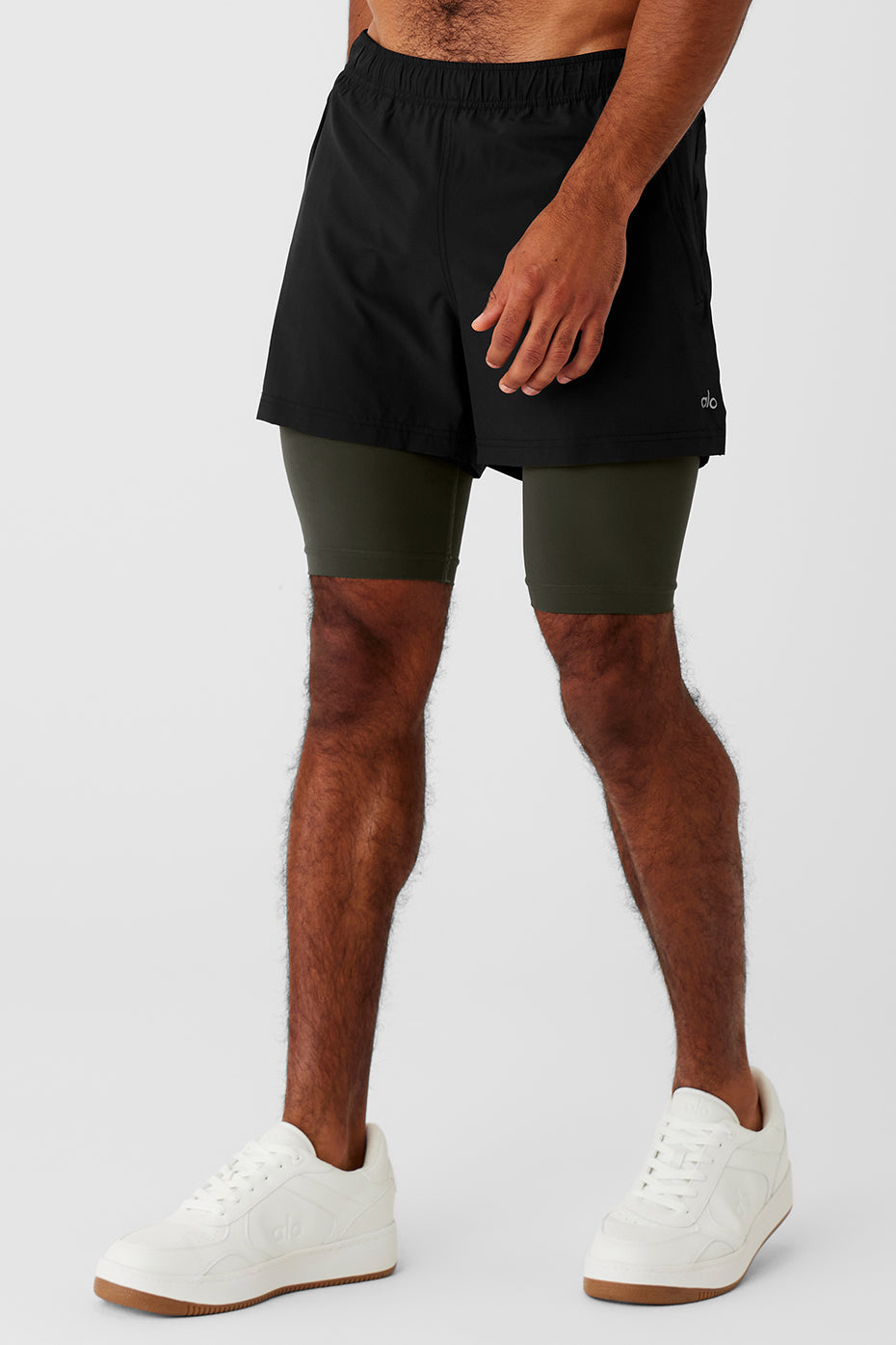 5" Revival 2-in-1 Short - Black/Stealth Green — photo 3