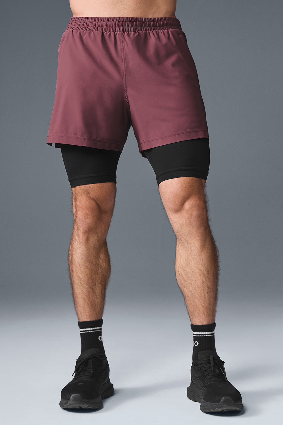 5" Revival 2-in-1 Short - Burgundy Truffle/Black — photo 1