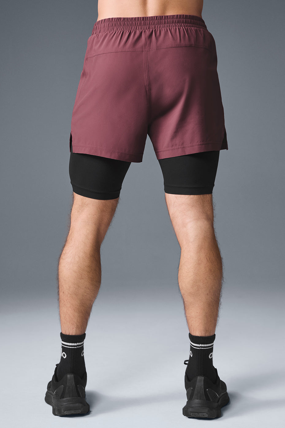 5" Revival 2-in-1 Short - Burgundy Truffle/Black — photo 2