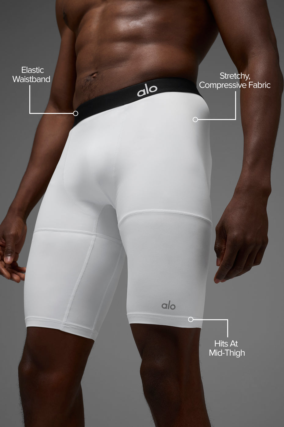 9" Flight Compression Short - White — photo 2
