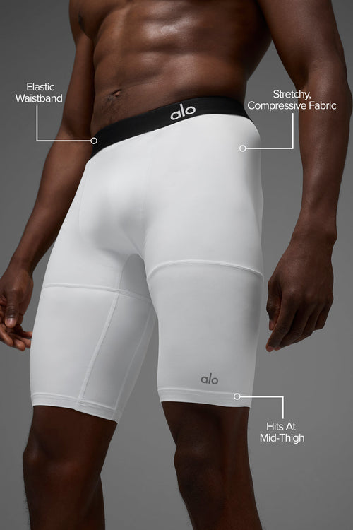 9" Flight Compression Short - White — photo 2